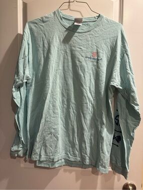 Simply Southern Long Sleeve Tee - Light Aqua